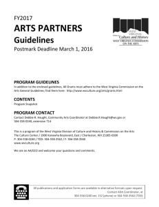 Arts Partners Guidelines - West Virginia Division of Culture and History