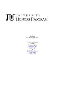 Honors Handbook - Jacksonville University