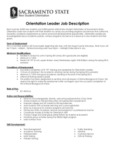Orientation Leader Application - California State University