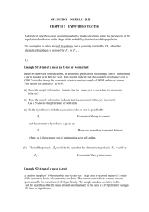 1st year stats - chapter 1 sampling distributions