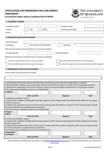 Application for Permission for Concurrent Enrolment