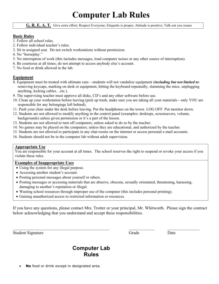 Rules for Computer Labs in CBSE schools - EuroSchool