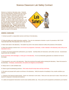 Science Classroom Lab Safety Contract