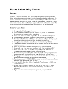 Physics Student Safety Contract