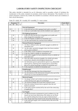 Worksite Inspection – Laboratory Environment & Chemical Handling