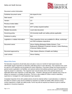 Laboratory Inspection - University of Bristol