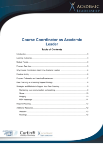 Module 1: Course Coordinator as Academic Leader