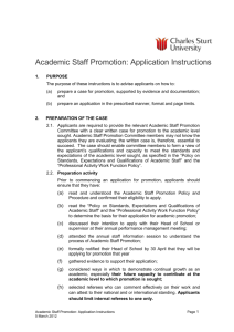Academic Staff Promotion: Guidelines for Applicants