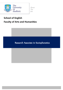 Research Associate - University of Sheffield