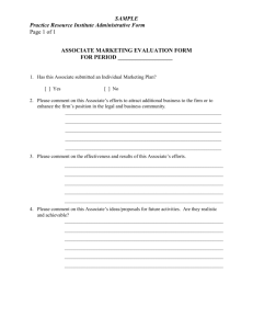 Associate Marketing Evaluation Form