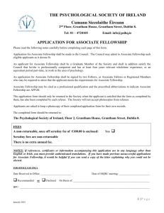 Associate Fellow Application Form - Psychological Society of Ireland