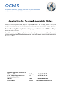 Research Associate Application Form