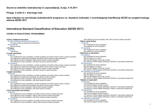 International Standard Classification of Education (ISCED) 2011