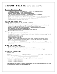 Career Fair checklist - WP Carey School of Business