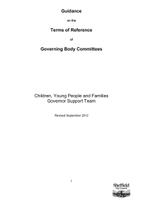 Guidance on the structure and remit of Governing Body Committees