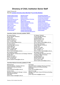 Directory of CAUL Institution Senior Staff