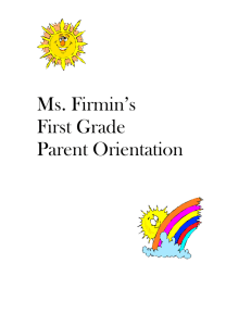 Miss Firmin`s First Grade Orientation Packet - Pine