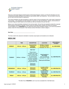 Clinical Orientation Schedule
