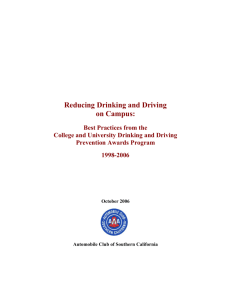 Reducing Drinking and Driving on Campus