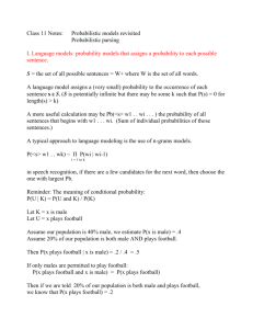 Class 11 Notes: Probabilistic models revisited