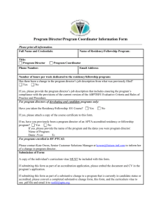 Program Director/Program Coordinator Information Form