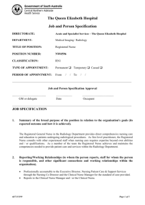 JOB AND PERSON SPECIFICATION