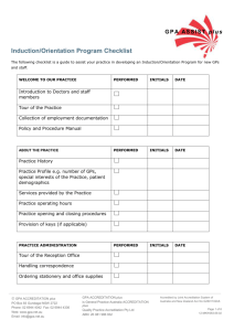 Induction/Orientation Program Checklist