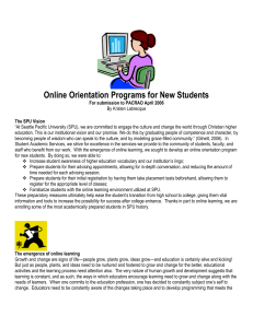 Online Orientation Programs for New Students