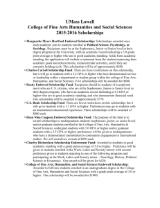 College of Fine Art Humanities and Social Sciences Scholarships