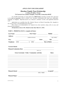 Sheehan Family Trust Scholarship