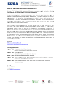 Press release - European Universities Sport Climbing