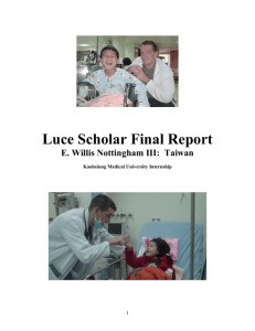 Luce Scholar Final Report