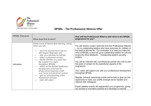 NPQH - The Professional Alliance Offer