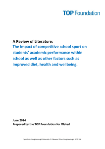 A review of literature The impact of competitive school sport