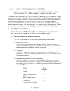 USM Bylaws, Policies and Procedures of the Board of Regents