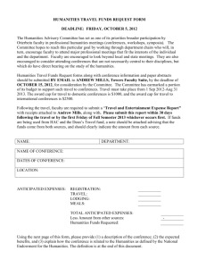 HUMANITIES TRAVEL FUNDS REQUEST FORM