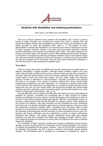 Students with disabilities: Literature Review (to be completed)