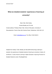 What are disabled students` experiences of learning at university