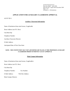 APPLICATION FOR CLASROM EXTENSION APPROVAL