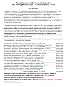 Safe Drinking Water Program Laboratory Reporting Format