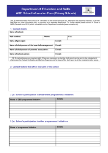 WSE: School Information Form - Department of Education and Skills