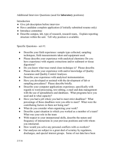 Additional Interview Questions (used for laboratory positions)