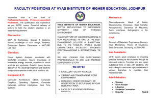 faculty positions at vyas institute of higher education, jodhpur