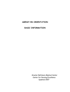 AGENCY RN ORIENTATION - Greater Baltimore Medical Center