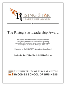 The Rising Star Leadership Award