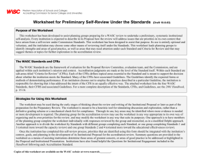 Worksheet for Preliminary Self