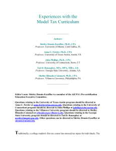Experiences with the Model Tax Curriculum