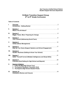 Transition Group Topics - SFUSD School Health Programs