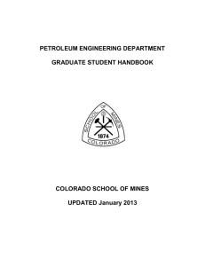 PE Graduate Student Handbook - petroleum engineering colorado