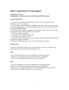 Comprehensive Exam Requirements from SJSU, SDSU, and CSULB